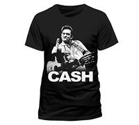 JOHNNY CASH Officially Licensed Merchandise Middle Finger T-Shirt (Black), Small
