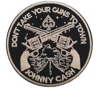 Johnny Cash Patch Dont Take Your Guns Official Official Woven Sew on76 x 76mm One Size
