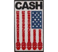 Johnny Cash Patch Flag Official Official White Woven Sew on 63 x 92mm One Size