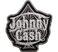 Johnny Cash Patch Spade Official Official Black woven iron on 76 x 82mm Accessory Size