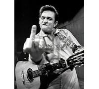 Johnny Cash Photograph 11 X 14 - Magnificent 1969 Portrait - Famous Middle Finger - San Quentin Prison - Flipping The Bird - Rare Photo - Poster Art Print