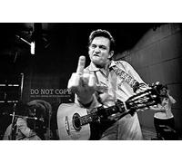 Johnny Cash Photograph 11 X 17 - Magnificent 1969 Portrait - Famous Middle Finger Flip Off - San Quentin Prison - Outlaw Country - Iconic Picture - Rare Photo - Poster Art Print