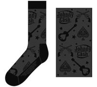 Johnny Cash Socks Guitars N Guns Logo Official Unisex Charcoal (UK SIZE 7-11) One Size