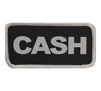 Johnny Cash Standard Patch Black/White One Size Cotton Woven Metallic Text Sew-On
