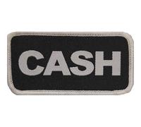 Johnny Cash Standard Patch Black/White One Size Cotton Woven Metallic Text Sew-On