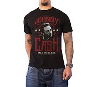 Johnny Cash T Shirt Man in Black Vintage Logo Official Mens Black L