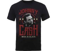 Johnny Cash T Shirt Man in Black Vintage Logo Official Mens New Black
