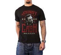 Johnny Cash T Shirt Man in Black Vintage Logo Official Mens New Black