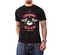 Johnny Cash T Shirt Winged Guitar Man in Black Logo Official Mens Black XXL