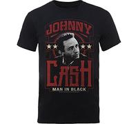 Rockoff Trade Men's Johnny Cash Man in Black T-Shirt, Medium