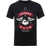 Johnny Cash Winged Guitar T-Shirt in Black | Size: Small Johnny Cash Black S