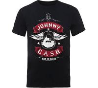 Johnny- Cash Winged Guitar T-Shirt Vintage Gift for Men Funny Tee Black