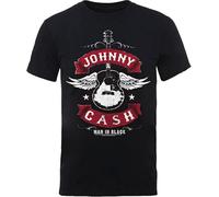 Johnny- Cash Winged Guitar T-Shirt Vintage Gift for Men Funny Tee Black