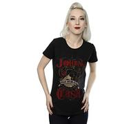 Johnny Cash Women's Rock Guitar T-Shirt X-Small Black