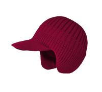 Johnny Cozy Head Beanie, Joyhnny Cozyhead Beanie, Sherum Elastic Warm Ear Protection Fleece Lined Knitted Hat with Brim, Wool Peaked Beanie Hat with Ear Flaps, Windproof Knit Beanie Men Women (Red)