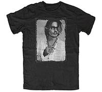 Johnny Depp Men T Shirt Black Retro Vintage Blogger Black
