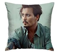 Johnny Depp Pillow Covers Double Sided Plush Pillow Cases Dorm Decor for Bedroom Living Room 45cmx45cm