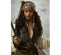 Johnny Depp - Pirates Of The Caribbean Autographed Signed A4 Photo Print