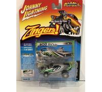 Johnny Lightning 1969 Chevy Camaro Zinger Silver and Green 1:64 Scale JLSF015B