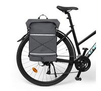 Johnny Urban Waterproof Pannier Dry Bag Grey - Myles Bike - Waterproof Backpack 34L for Bicycle Rack - Rolltop Rucksack for Cycling, Camping, Canoe, Travel
