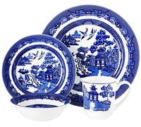 Johnson Brothers 40034958 Willow 4 Piece Place Setting, Ceramic, Blue and White