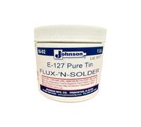 Johnson E-127 Pure Tin Flux-N-Solder Paste 454g - High-Temperature Tinning Compound for Electronics, Electrical Work & Metal Fabrication | Strong Bonding, Clean Finish