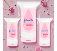 Johnson’s Baby Cotton Pads - 3 × 50 Pack (150 Pads) - Soft & Gentle for Baby Skin