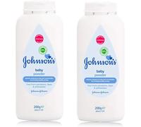 Johnson’s Baby Powder 2 x 200g | Gentle Talc for Newborn and Baby Skin | Clinically Proven Talcum Powder for Soft, Smooth, Dry Skin | Multipack Baby Care Essentials for Daily Use