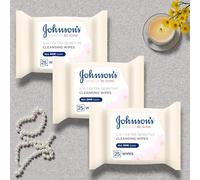 Johnson’s Makeup Be Gone Extra-Sensitive Wipes - 3 × 25 Pack (75 Wipes) - Gentle Makeup Removal for Sensitive Skin (yellow)