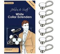 Johnson & Smith White Metal Collar Extenders â‚¬â€œ Stretch Neck Extender for 1/2 Size Expansion of Men Dress Shirts 5 +1 Pack 3/8"