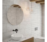 Johnson Tiles Arlo Flint Satin Shimmer Print Stone Effect Ceramic Indoor Wall Tile, Pack Of 5, (L)600mm (W)300mm