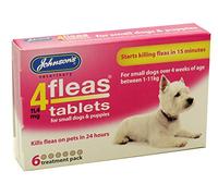 Johnsons 4 Fleas Tablets for Small Dogs & Puppies x 6 Tablets 30g - Bulk Deal of 6x