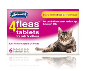 Johnsons 4Fleas Cat & Kitten Tablets 6 Pack
