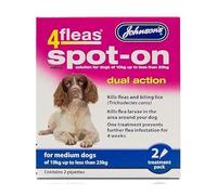JOHNSONS 4FLEAS "DUAL ACTION" SPOT ON -SMALL DOG - LESS THAN 10KG FLEA TREATMENT (X2 PACKS)