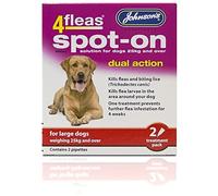 JOHNSONS 4FLEAS SPOT ON DUAL ACTION FLEA TREATMENT 2 TREATMENT PACK LARGE DOGS 25KG+