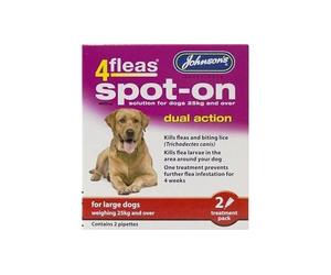 Johnson's 4fleas Spot On for Dogs and Puppies - Large Dog - 2 Treatments