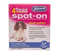 Johnson's 4Fleas Spot-On for Medium Dogs (10-25 kg) - Kills fleas & larvae, fast-acting, 14D043