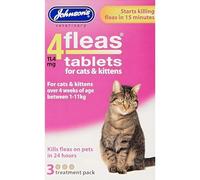 JOHNSONS 4FLEAS TABLETS FOR CATS AND KITTENS - 1KG TO 11KG - 3 TAB PACK - FLEA (X2 PACKS)