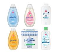 Johnson's Baby Bath Time Bundle & Baby Cotton Buds 200: Gentle Daily Care Baby Shampoo, Baby Oil, Baby Lotion, Baby Powder & Baby Bath Set Complete Care for Your Little One's Delicate Skin