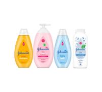 Johnson's Baby Care Essentials Bundle - Shampoo 500ml, Lotion 500ml, Bath 300ml & Baby Powder 200g - Custom Bundle created by VitaPoint