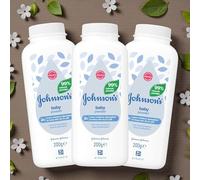 Johnson's Baby Powder 600g (3 x 200g Multipack) - Mild & Gentle Formula for Delicate Skin, Absorbs Moisture to Keep Skin Soft & Dry