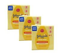 Johnson's Baby Soap Bars, 6 Pack (3 x Twin Packs), 90g Each - Total 6 Bars, Mild & Gentle Formula for Delicate Skin