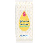 Johnson's Baby Top-To-Toe Washcloths 15 Pieces - Pre-Moistened Washcloths for Sensitive Skin