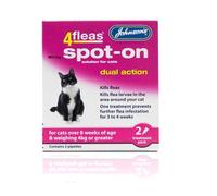 Johnson's Cat Kitten 4 fleas Dual Action Spot-on Solution Kills Fleas Dead (over 8 wks over 4kg)