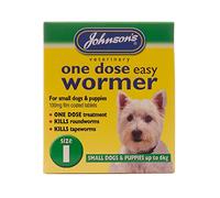 Johnson's EASY DOSE WORMER SIZE 1 (SMALL DOG) 3 TABLETS PER PACK - 1, 3 OR 6 PACKS (6 PACKS)