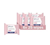 Johnson's Face Care Make Up Be Gone Refreshing Wipes - Pack of 6 x 25 Wipes
