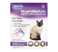 Johnsons Guardian Plus Spot On for Cats Over 1kg - 1 Treatment, Kills Fleas, Ticks & Lice, Stops Flea Eggs Hatching