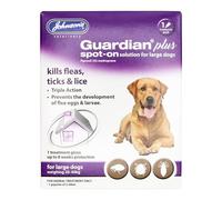 Johnsons Guardian Plus Spot On for Large Dogs 20kg - 40kg - 1 Treatment, Kills Fleas, Ticks & Lice, Stops Flea Eggs Hatching