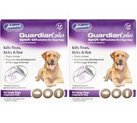 Johnsons Guardian Plus Spot On for Medium Dogs 20kg - 40kg - 1 Treatment, Kills Fleas, Ticks & Lice, Stops Flea Eggs Hatching (Pack of 2)