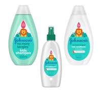 Johnson's Kids 3-Pack: Shampoo & Conditioner 500ml, Spray 200ml - Hypoallergenic, pH-Balanced, No More Tangles